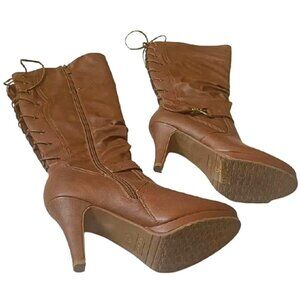 TOP moda womens page-65 knee hi round toe lace-Up slouched high size‎ 8